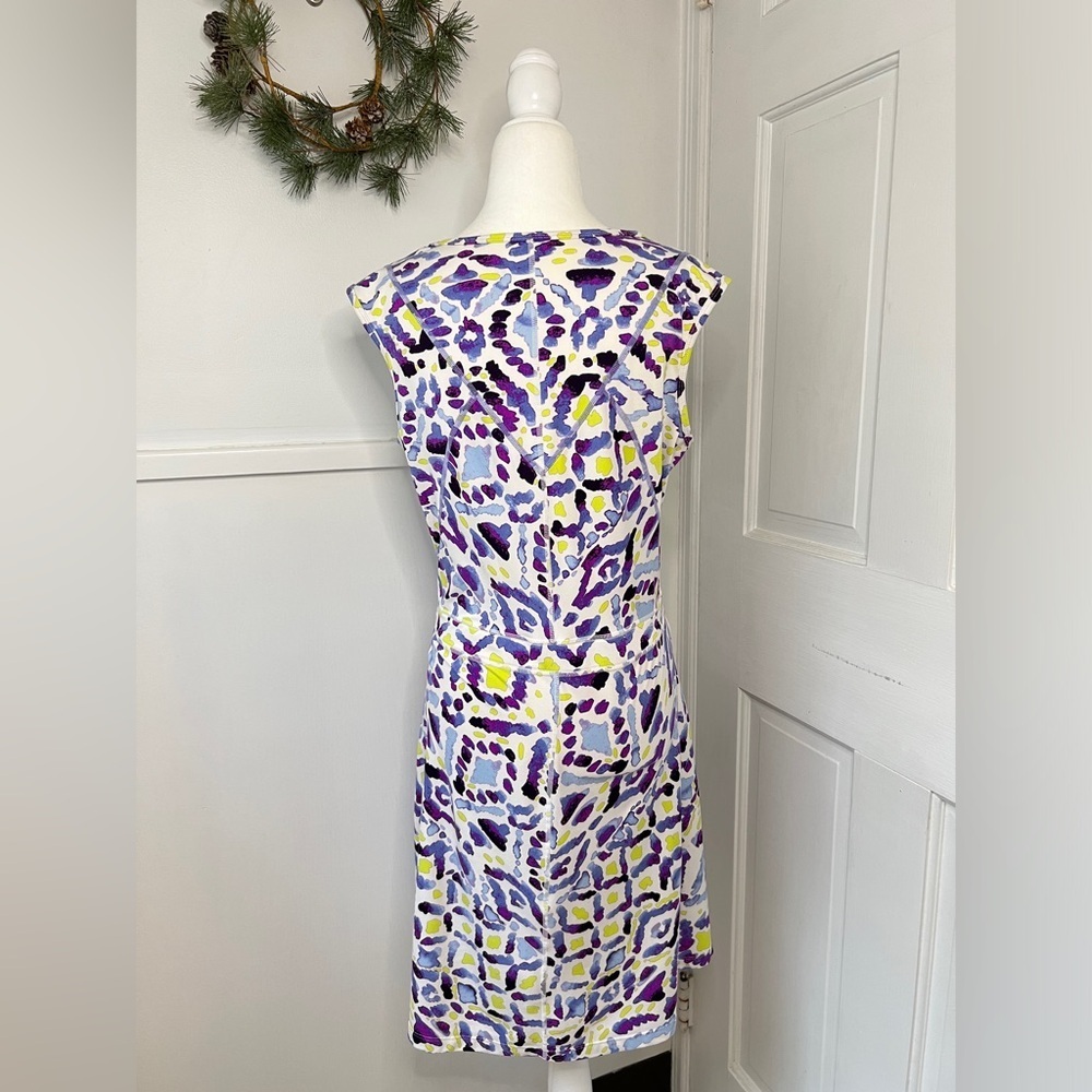 Title Nine Dream Fit & Flare Geometric Purple Multicolor Athletic Dress - Picture 7 of 13